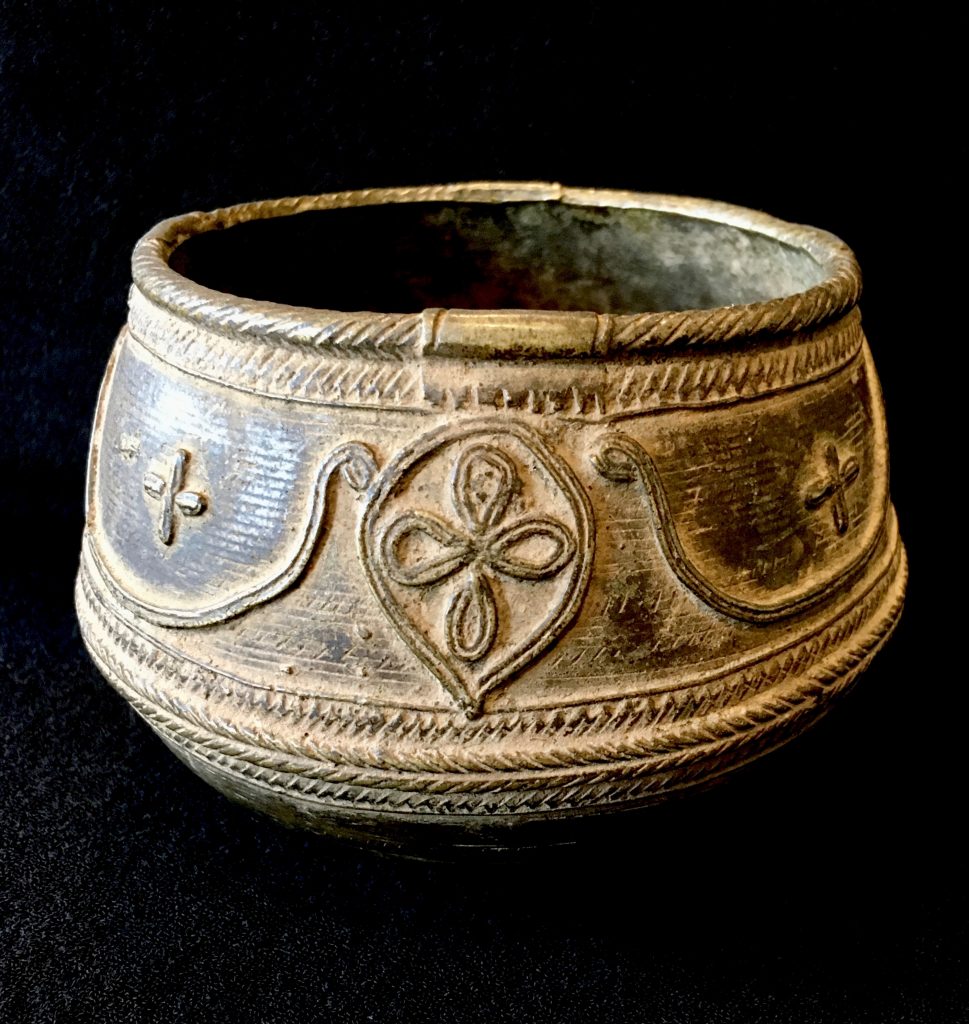 Antique Moroccan ceremonial Kashkol Bowl